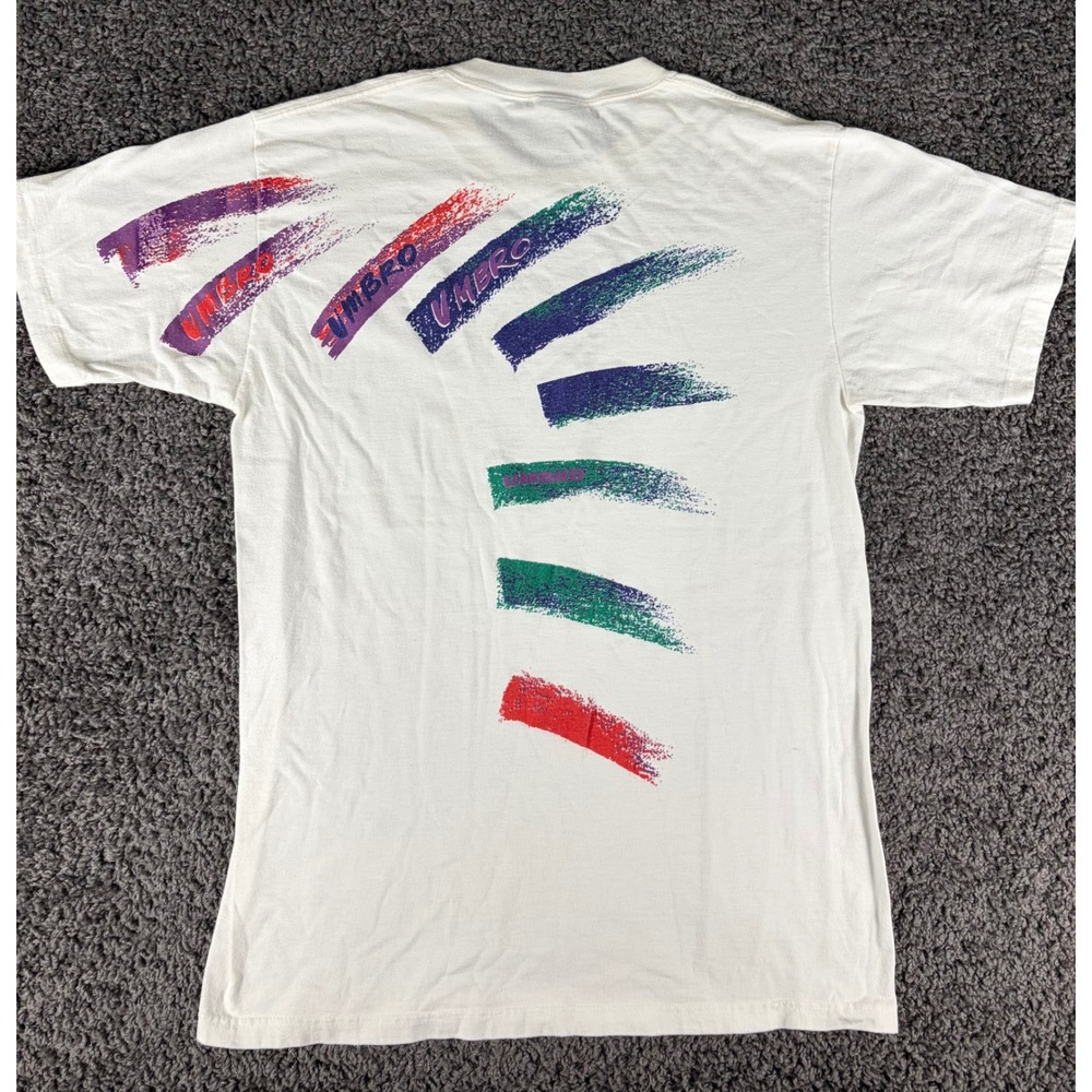 Vintage 90s Umbro Graphic T Shirt Mens Large White Made in USA Cotton Sportswear